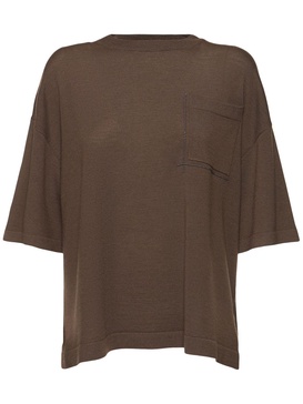 Wool & cashmere short sleeve sweater