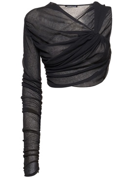 Draped viscose crop top