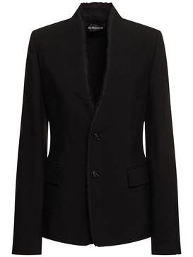 Sady fitted collarless viscose blazer