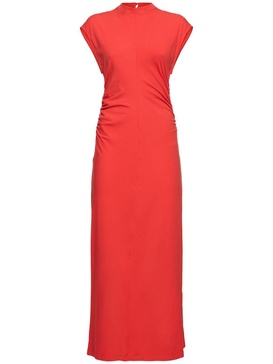Draped jersey midi dress