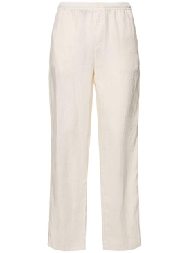 Garment-dyed lightweight linen pants
