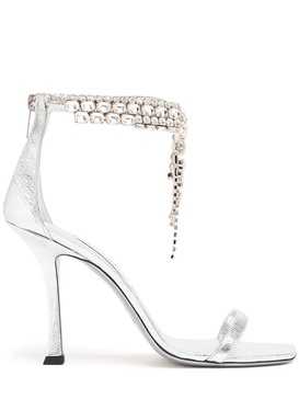 100mm Verity metallic leather sandals