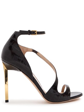 105mm Newton croc embossed sandals