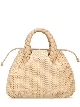 Medium Bombon raffia top handle bag