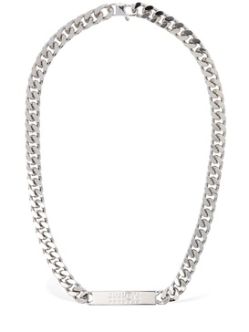 Margiela 6 logo brass chain necklace