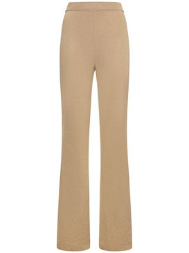 Jersey & lurex high rise pants