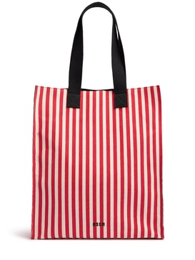 Striped canvas shopping bag