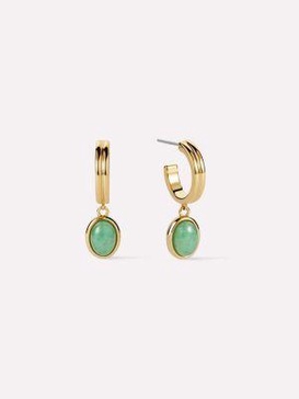 - Gemstone Hoop Earrings - Dobby