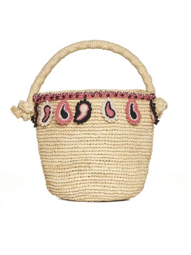 Alanui Paisley Raffia Bucket Bag