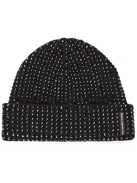 Alexander Wang Rib Beanie With Allover Hotfix Crystal Accessories
