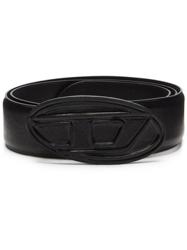 Diesel B-1Dr Scratch Leather Belt With Leather 'D' Buckle