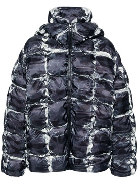 Diesel W-Claus-Camu Hooded Puffer Jacket With Camo Print