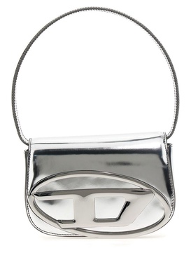 Metallic Silver Shoulder Bag 1Dr Compact With Adjustable Strap