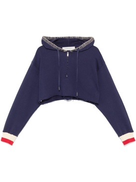 Golden Goose Journey Half-Zip Cropped Hoodie