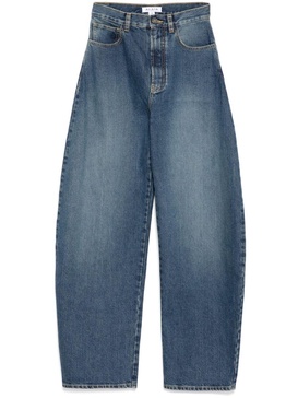 Alaïa Women Barrel-Leg Faded Denim Jeans