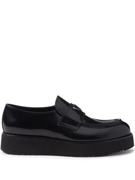 Prada Men Mocassini Platform In Pelle Spazzolata