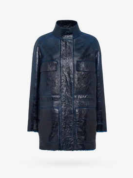 Fendi Women Fendi Blue Leather Jackets
