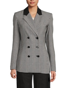 Glen Plaid Double Breasted Blazer