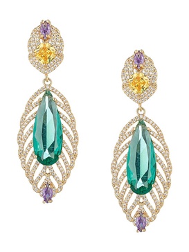 The Luxe Collection Billie 18K Goldplated & Cubic Zirconia Statement Drop Earrings
