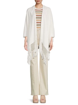 Tassel Cashmere Blend Ruana