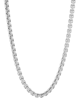 Sterling Silver Round Box Chain Necklace