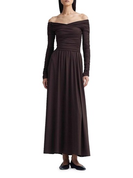 Charlotte Off-The-Shoulder Ruched Maxi Dress