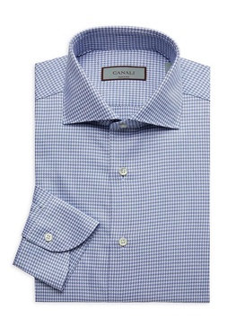 Houndstooth Cutaway Collar Dress Shirt