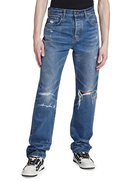 Fractured Straight-Leg Jeans