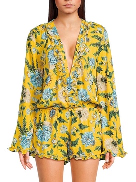 Mara Floral Ruffle Rompers