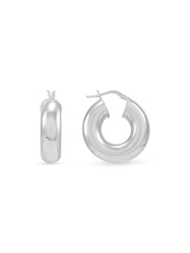 Sterling Silver Tube Hoop Earrings