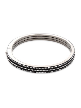 Black Rhodium Plated & Cubic Zirconia Pave Bangle Bracelet