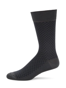 Checkerboard Mid-Calf Dress Socks