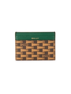 Pennant Print Leather Card Case