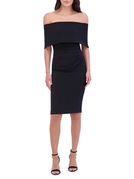 Off Shoulder Midi Cocktail Dress