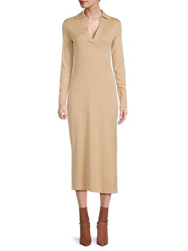 Johnny Collar Pima Cotton Midi Dress