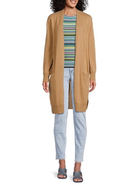 Longline Open Front Cashmere Cardigan