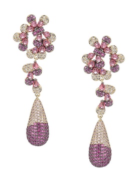 The Luxe Collection Lo Lo Cubic Zirconia Purple Drop Earrings