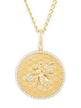 14K Yellow Gold & 0.25 TCW Diamond Bee Pendant Necklace
