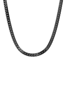 Black IP Stainless Steel Curb Chain Necklace