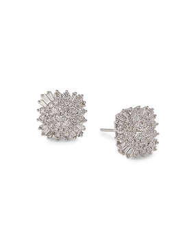 14K White Gold & 1.00 TCW Diamond Stud Earrings