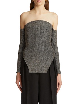 Maria Glittery Off-The-Shoulder Sweater Top