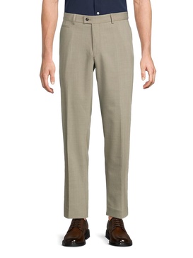 Regular Fit Virgin Wool Blend Dress Pants