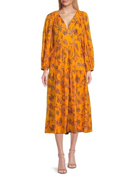 Sayer Print Tiered Midi Dress