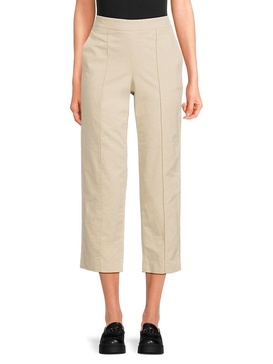 Tapered Flat Front Cropped Pants