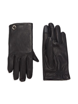 Logo Leather Gloves