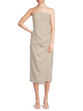 Echo Crepe Ruched Midi Dress