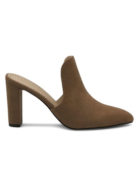 Nella Faux Leather Block Heel Mules