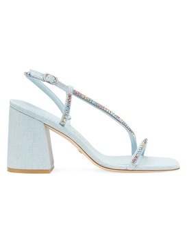 85MM Soiree Crystal Embellished Denim Sandals