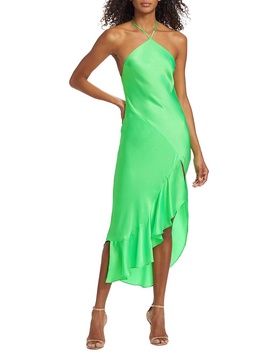 Dasha Asymmetric Silk Midi Dress