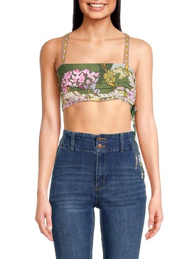 Adalynn Floral Pleated Crop Top